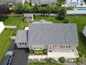 3 tab shingle on residential home roof curb appeal