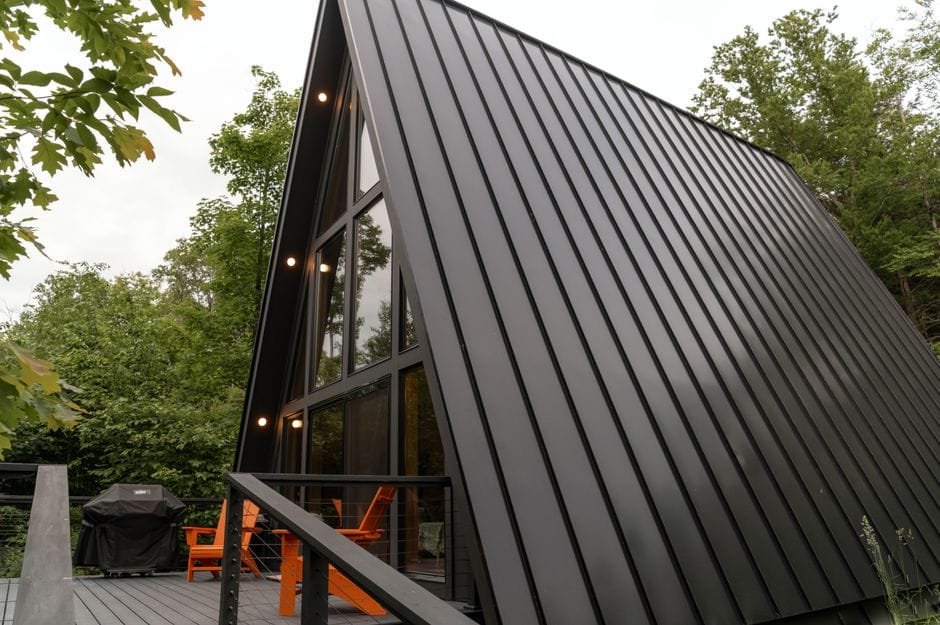 dark bronze standing seam metal roof