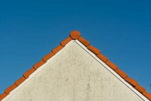 plain concrete roof tiles on a modern home