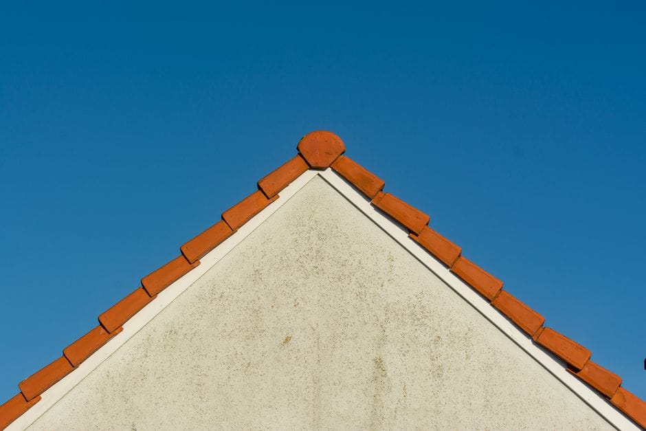 plain concrete roof tiles on a modern home